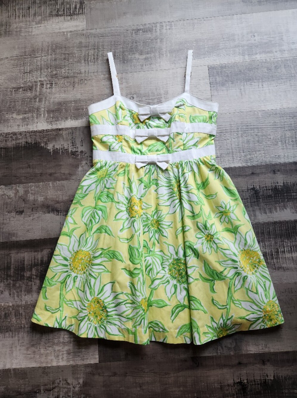 Lilly Pulitzer Cheri Limoncello Sunbelievable Fit & Flare dress Size 10 Bows